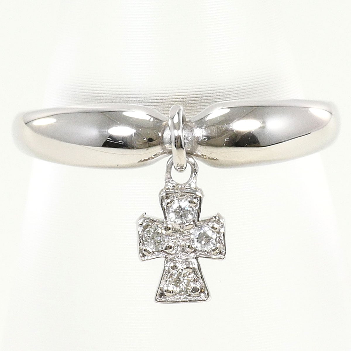 PT900 プラチナ リング・指輪 5.5号 ダイヤモンド 0.04 ct 総重量約3.0g 中古