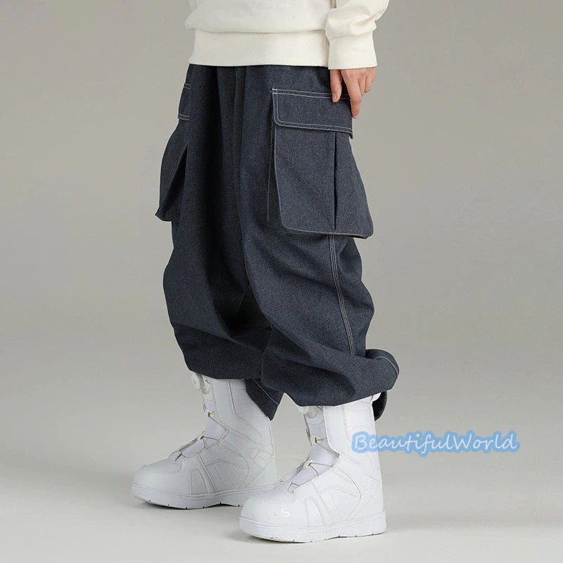 スノーボードウェアスキーパンツスノーパンツメンズレディース男女兼用スキーウェアスノボウェア撥水防風防寒保温雪遊びH53