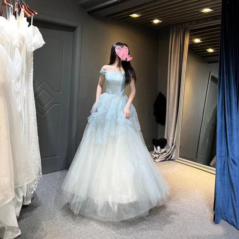 女性用ワンショルダーイブニングドレス2025ホスト成人式プリンセスドレスロングエレガントな気質宴会貴族