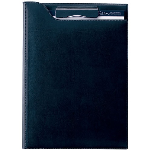 zeitVektor クリップファイル (A4) 再生皮革製 ネイビー