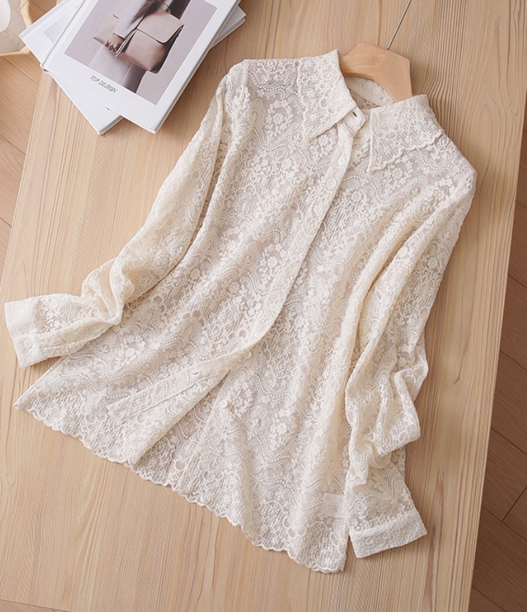 トップス デート シャツ ブラウス レース 刺繍 コットン 可愛い きれいめ 上品 おしゃれ かっこいい 可愛い ラブリー キュート ガーリー クール モード系 セクシー エレガント 存在感