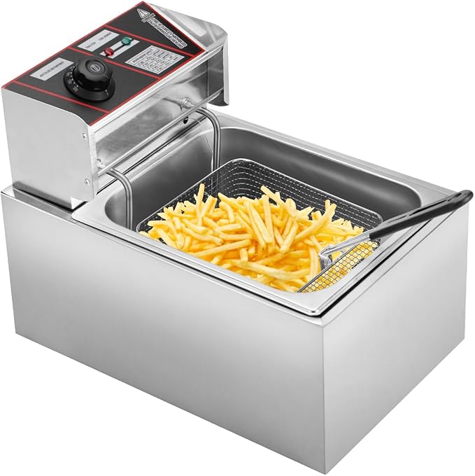 電気フライヤー 8L 業務用 家庭用 60-200℃温度調節 フライヤー 大容量 揚げ物や天ぷら等に 卓上フライヤー