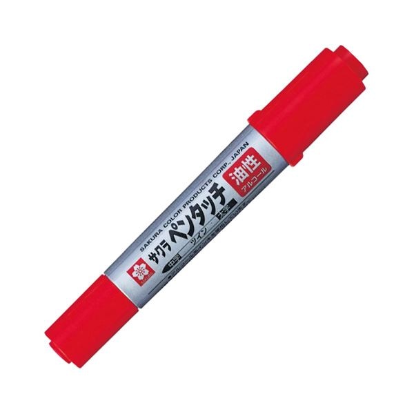 （まとめ） サクラクレパス油性マーカー ペンタッチツイン あか PK-T#19 1セット（10本） (×3セット)