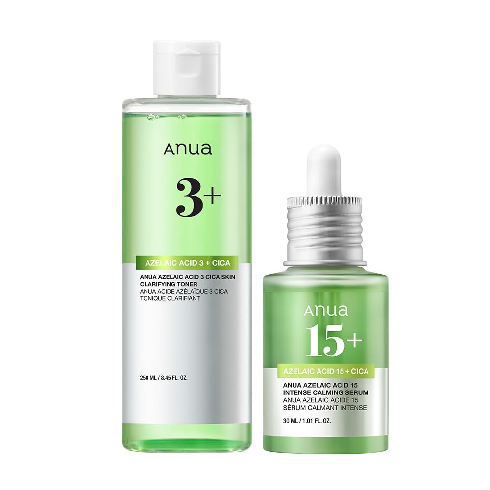 ANUA(アヌア)アゼライン酸3CICAスキンクリアトナー250ml+アゼライン酸15インテンスカーミングセラム30ml 2STEPセット (化粧水+美容液) cica 皮脂 角質 毛穴ケア スージン