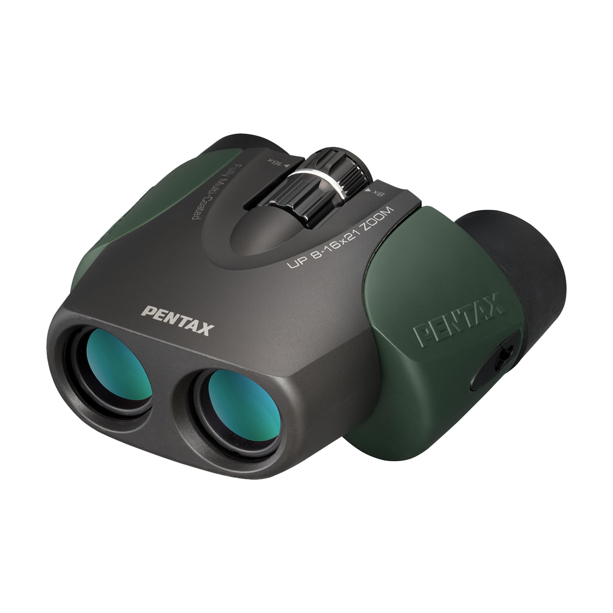 PENTAX 双眼鏡 UP 8-16×21 グリーン 【ライブ コンサート スポーツ観戦】【野鳥観察】【推し活】【8倍から16倍のズーム】【高級プリズム Bak4搭載】【メガネの方も見やすい・スライド