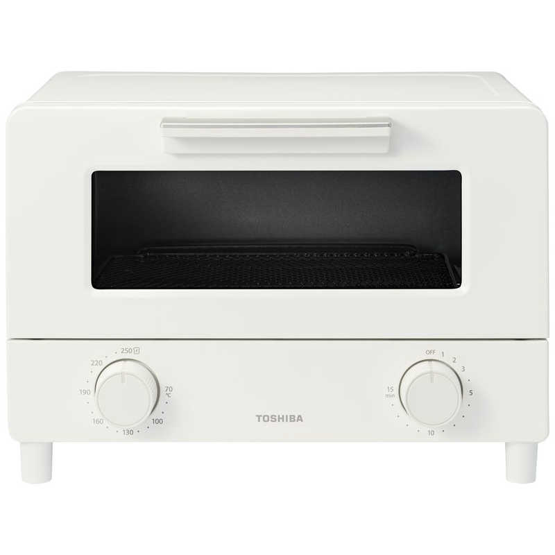 東芝　TOSHIBA　オーブントースター 1400W/食パン2枚 シンプル簡単操作 ミルキーホワイト　HTR-W5-W