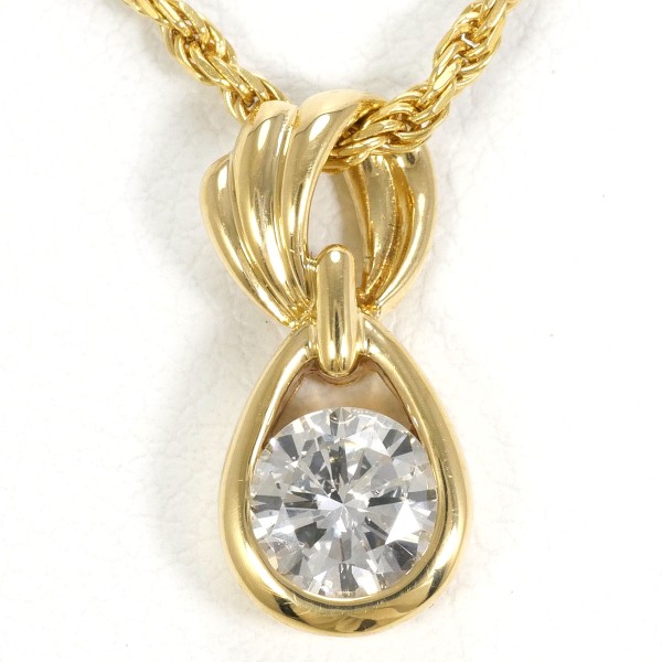 K18 18金 YG ネックレス ダイヤ 0.505 SI1 鑑別書 ジュエリー 中古