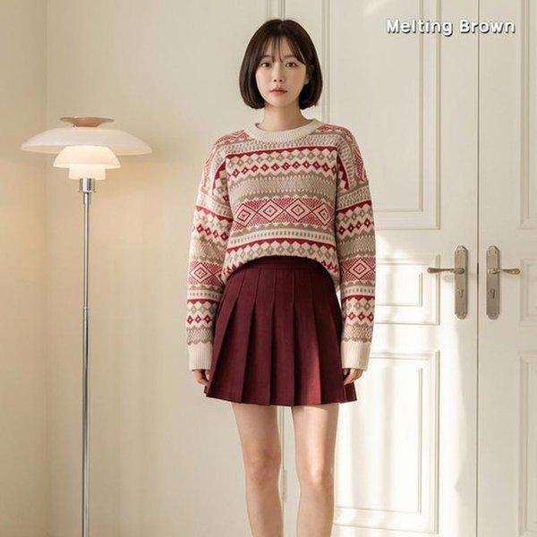 女性長袖ニットノルディックセーターMJ26