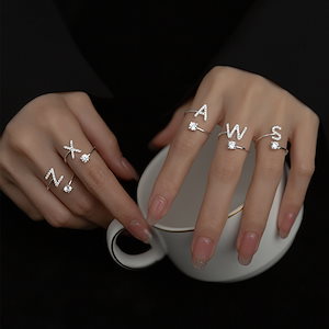 クリスマス 即納 指輪 韓国ファッション ジルコニウム ダイヤモンド 百掛け 高輝度 純銀 抗アレルギー　芯入り材質 高級感