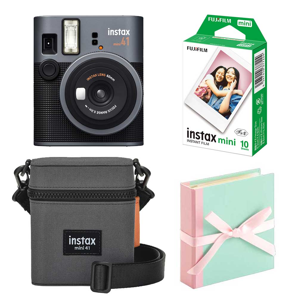 (4点セットB)富士フイルム インスタントカメラ チェキ instax mini 41 フィルム アルバム 専用ケース付き！instax mini41