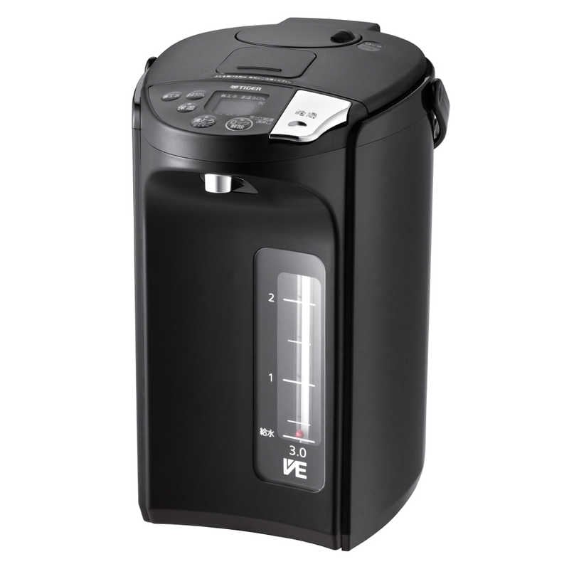タイガー　TIGER　電気ポット ［3.0L /蒸気レス機能つき］ アーバンブラック　PIS-G300KE