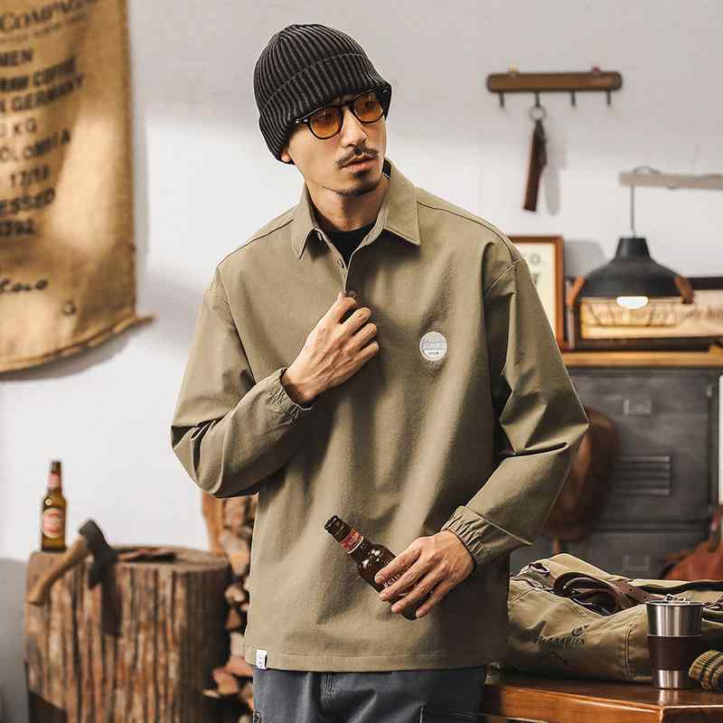 秋冬 メンズ 服 シンプル ファッション オシャレ 大人 かっこいい 大きいサイズ ストリート 紳士服 アメリカン レトロ アウトドア マウンテン ポロ シャツ 長袖 秋 カジュアル ワークウェア ジ