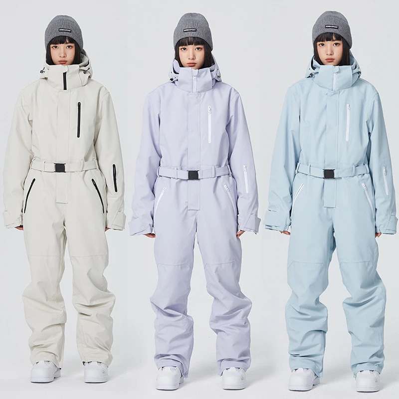 スノーボードウェア つなぎ オールインワン 上下セット セットアップ 無地 レディース メンズ スノボウェア スキーウェア 防水10000mm 男女兼用 防水 防寒 保温 防雪 韓国風