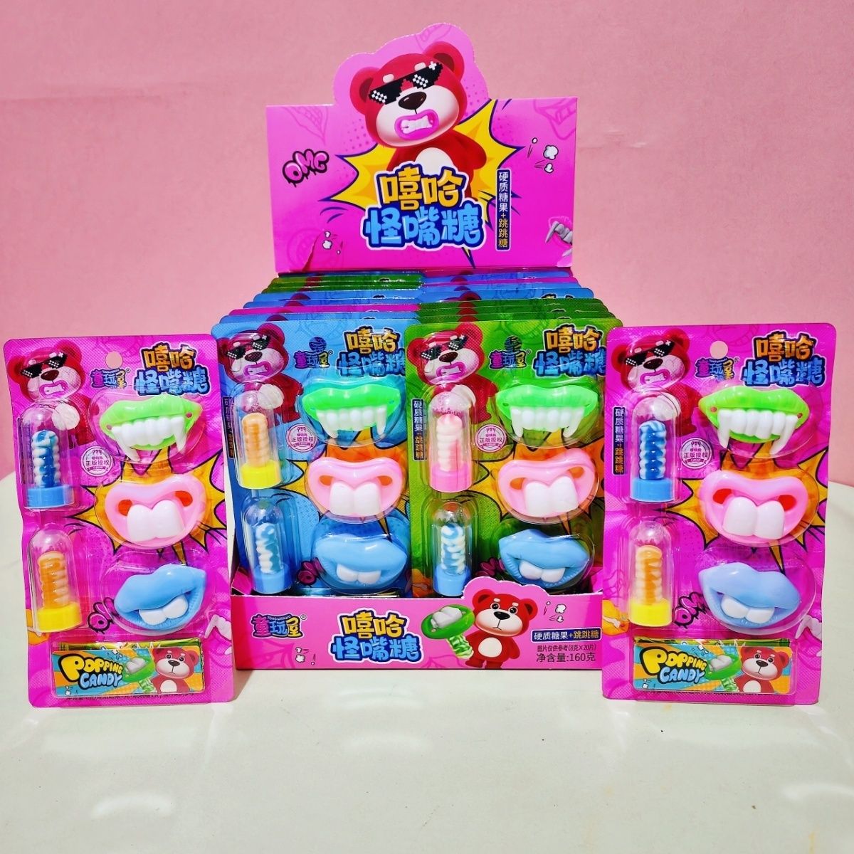 フルーツの歯が付いたかわいくて面白い出っ歯キャンディー風味のスティック - 楽しい子供のおやつ誕生日プレゼント子供の日のプレゼント