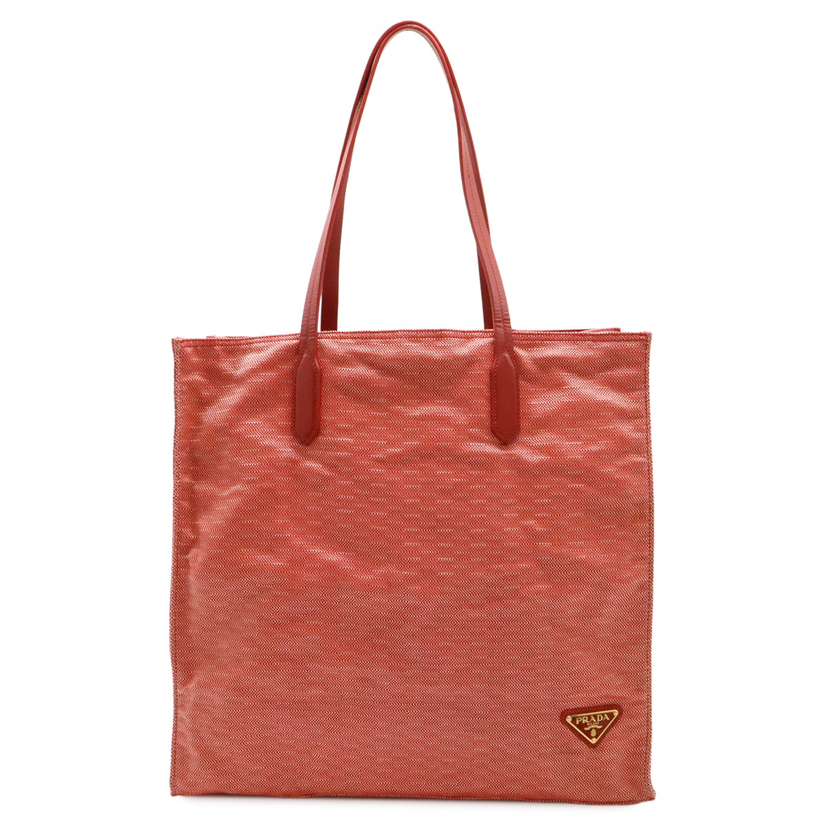 TESSUTO STUOIA トライアングルロゴ トートバッグ ショルダーバッグ キャンバス レザー ROSSO レッド 赤 ゴールド金具 BR4631