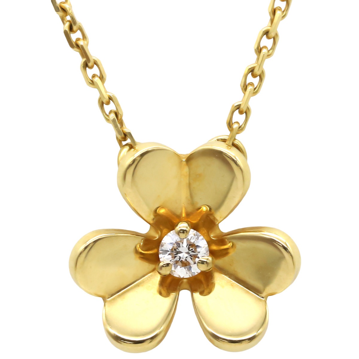 ヴァンクリーフアーペル Van Cleef & Arpels ネックレス フリヴォル ペンダント ミニ K18YG ダイヤモンド イエローゴールド 750YG 1Pダイヤ　 VCARP0J100