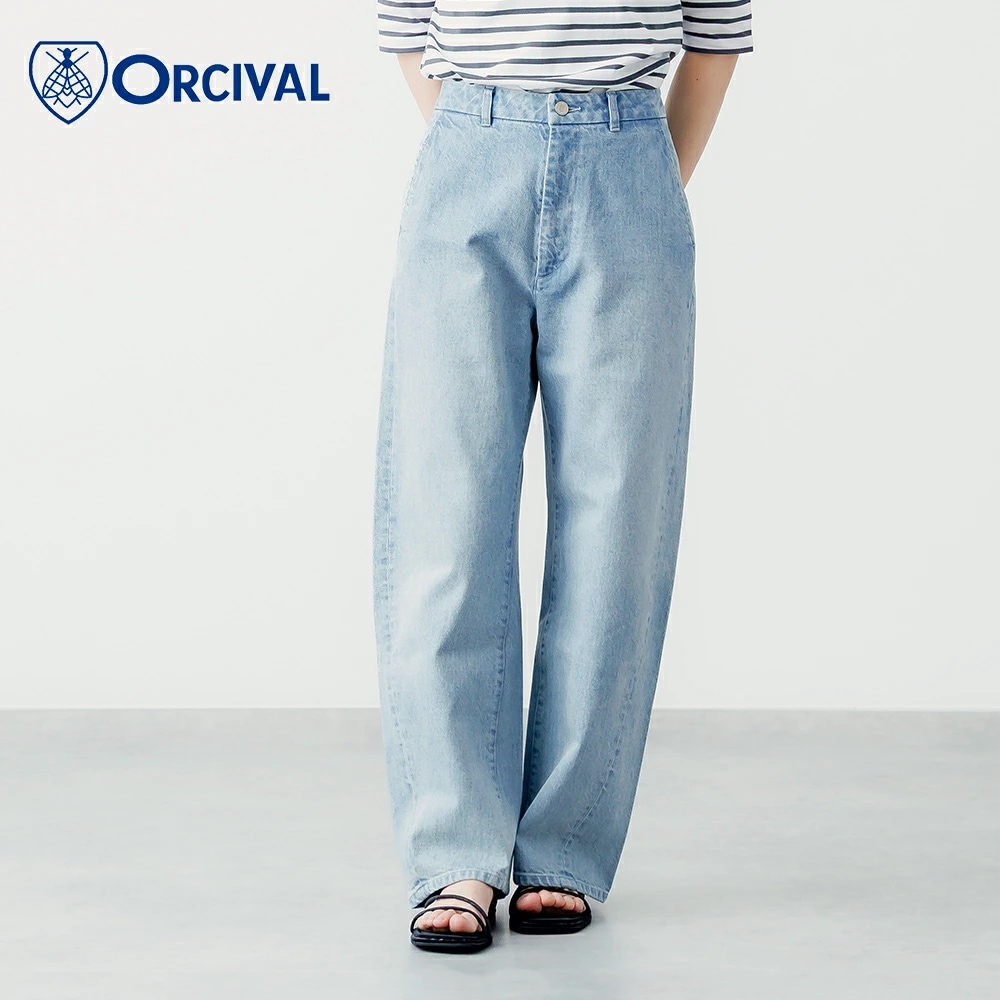 【2026春夏】オーシバル / オーチバル ORCIVAL ワイドカーブデニムパンツ #OR-E0311SGB ジーンズ ジーパン ボトム バレルレッグ コクーン きれいめ ブルー 色落ち インディゴ