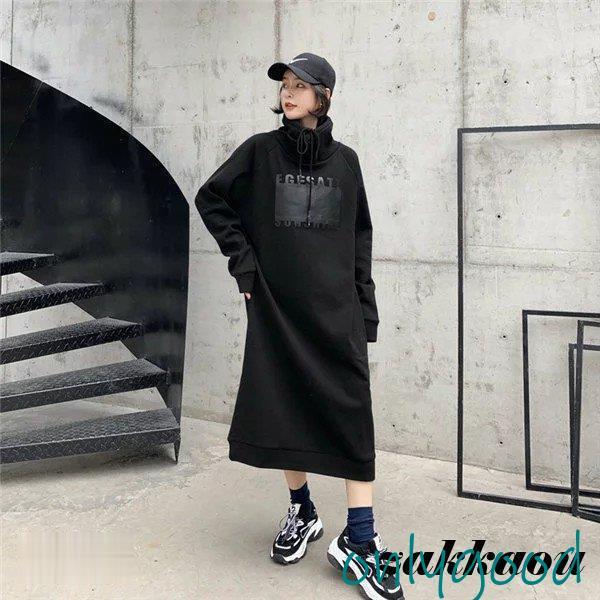 パーカーワンピース ロング マキシ丈 大きいサイズ ゆったり 無地 薄手 秋 春 冬 レディース ワンピース 長袖 スウェット カジュアル ロングパーカー