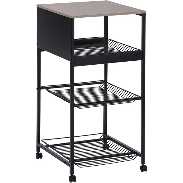 TLAW-R420ブラック [天板付きランドリーワゴン ワイドタイプ ワイヤーラック付] メーカー直送