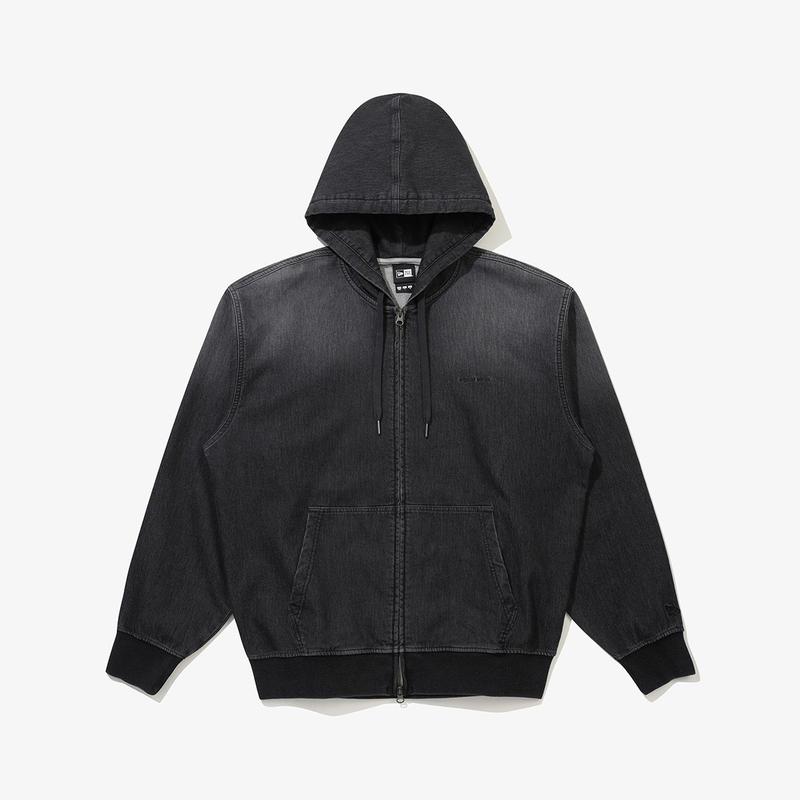 ウォッシュドフード付きスウェットジャケット ブラック 14954609