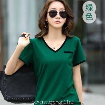 【2025新作入荷】レディース トップス Tシャツ レギュラー丈 半袖 レギュラー袖 ファッション Vネック 綿 ポリウレタン カジュアル お洒落 大人 ラフ ルー