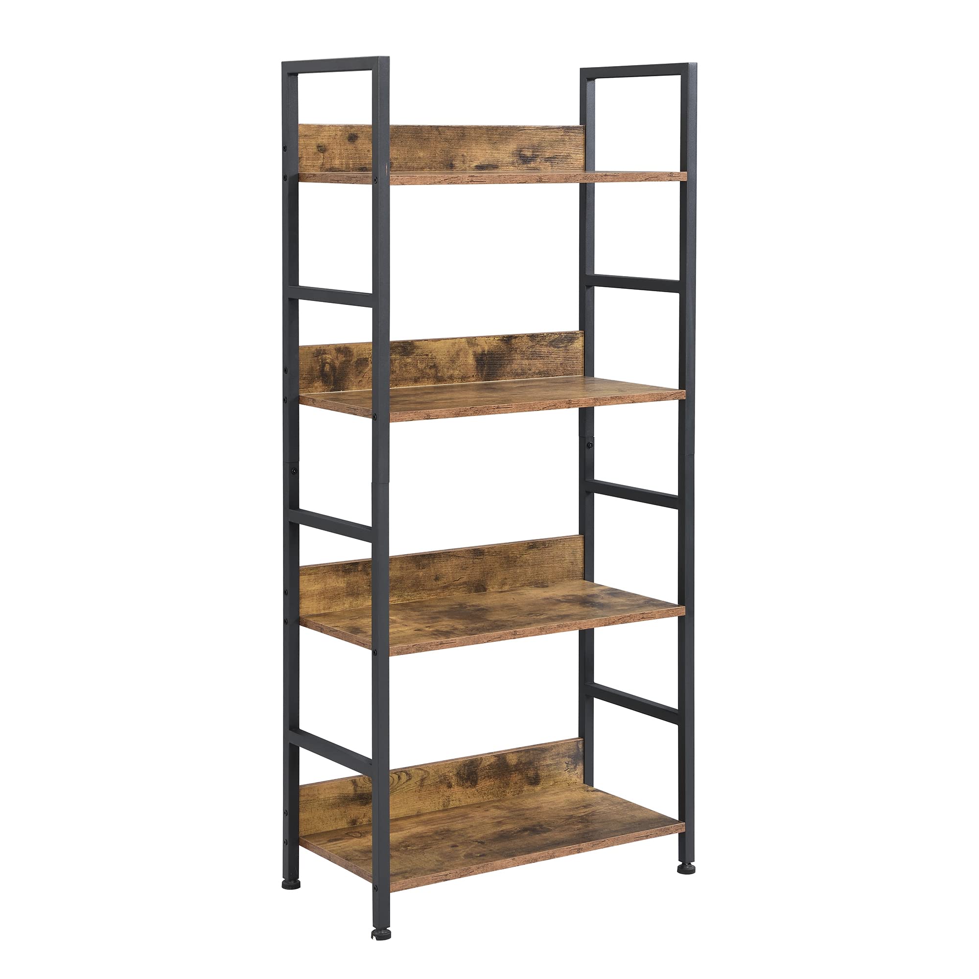 XINYF オープンシェルフ ラック 3段 幅60奥行30高さ100cm (L-3段-茶色)