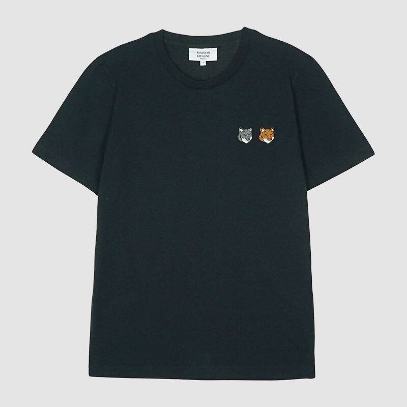 メゾン・キツネ 2026年春夏 レディース ダブルフォックスヘッド 半袖Tシャツ アントラサイト OW011CFKJ7026 P190