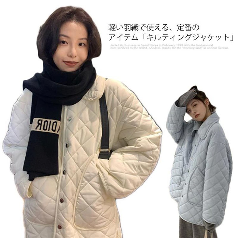 ダウンジャケット ダウンコート レディース アウター 上着 トップス ミドル丈 韓国 キルティングコート オフタートル 中綿 秋冬 可愛い オシャレ 無地 防寒着 暖かい インナーダウン 羽織り ダウ