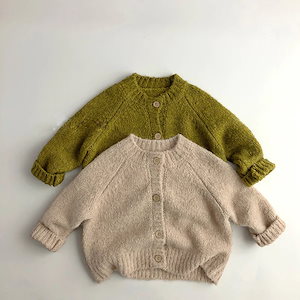 韓国版秋冬子供服セーター，ベビー服,男女の赤ちゃんニットカーディガン厚手コート