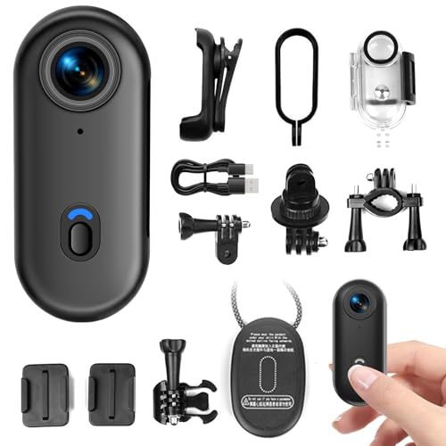 アクションカメラ 4K ウェアラブルカメラ 120広角 小型ビデオカメラ ボディカメラ 親指サイズ IP68防水 防水ケース付き 循環録画 wifi搭載 スマホ対応 複数アクセサリー 設置便利 Vl