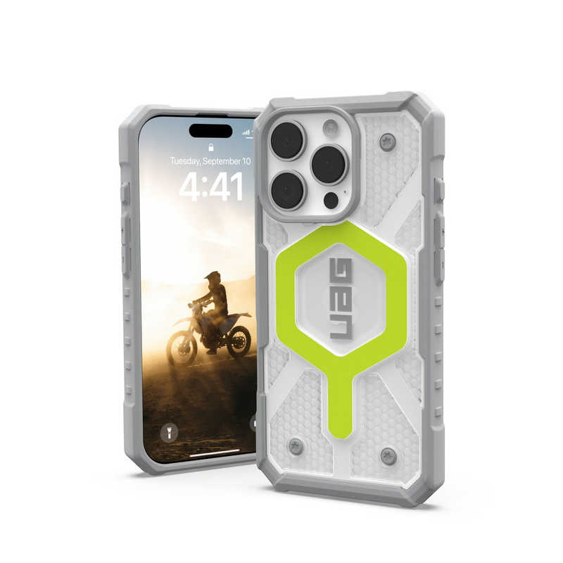 UAG　iPhone 16 Pro 耐衝撃ケース MAGSAFE対応 PATHFINDER CLEAR アクティブネオン　UAG-IPH24MA-MS-AN