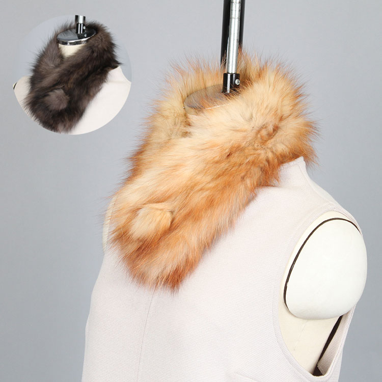 セーブル染め フォックス ファー 編み込み ストレッチ マフラー レディース ギフト プレゼント