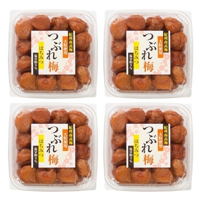 梅干し 紀州南高梅 大粒 つぶれ梅 はちみつ梅 塩分3％ 1kg×4パック　訳あり　はちみつ味 塩分控えめ