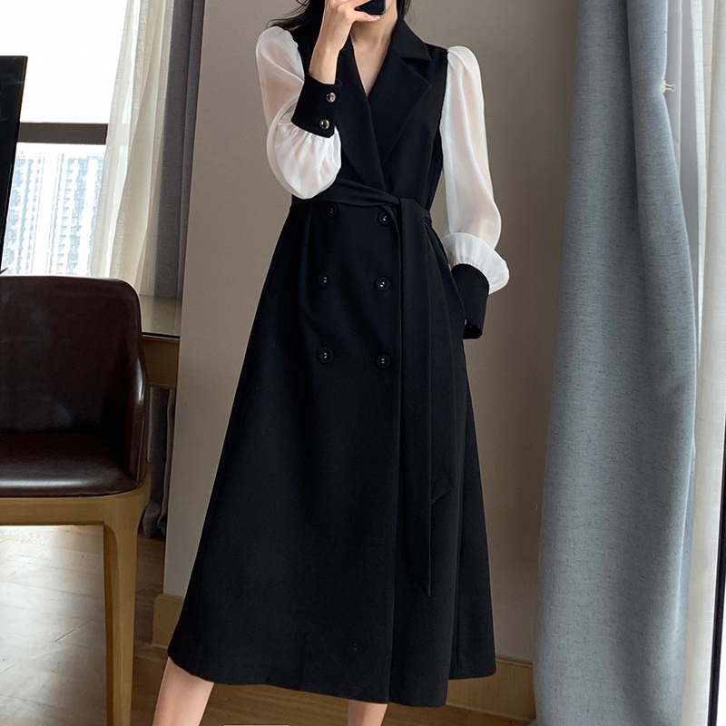 秋冬ワンピース ドレス ワンピ ワンピースドレス かわいい クール モテ メンズライク モダン