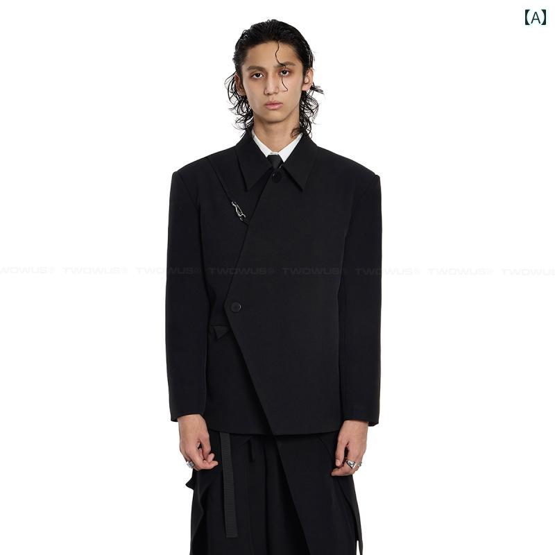 ビジネス　スーツ　ジャケット TWOWUS 非 対称の 高級 小さい スーツ カジュアル ショート ジャケット 男女兼用 8,221円