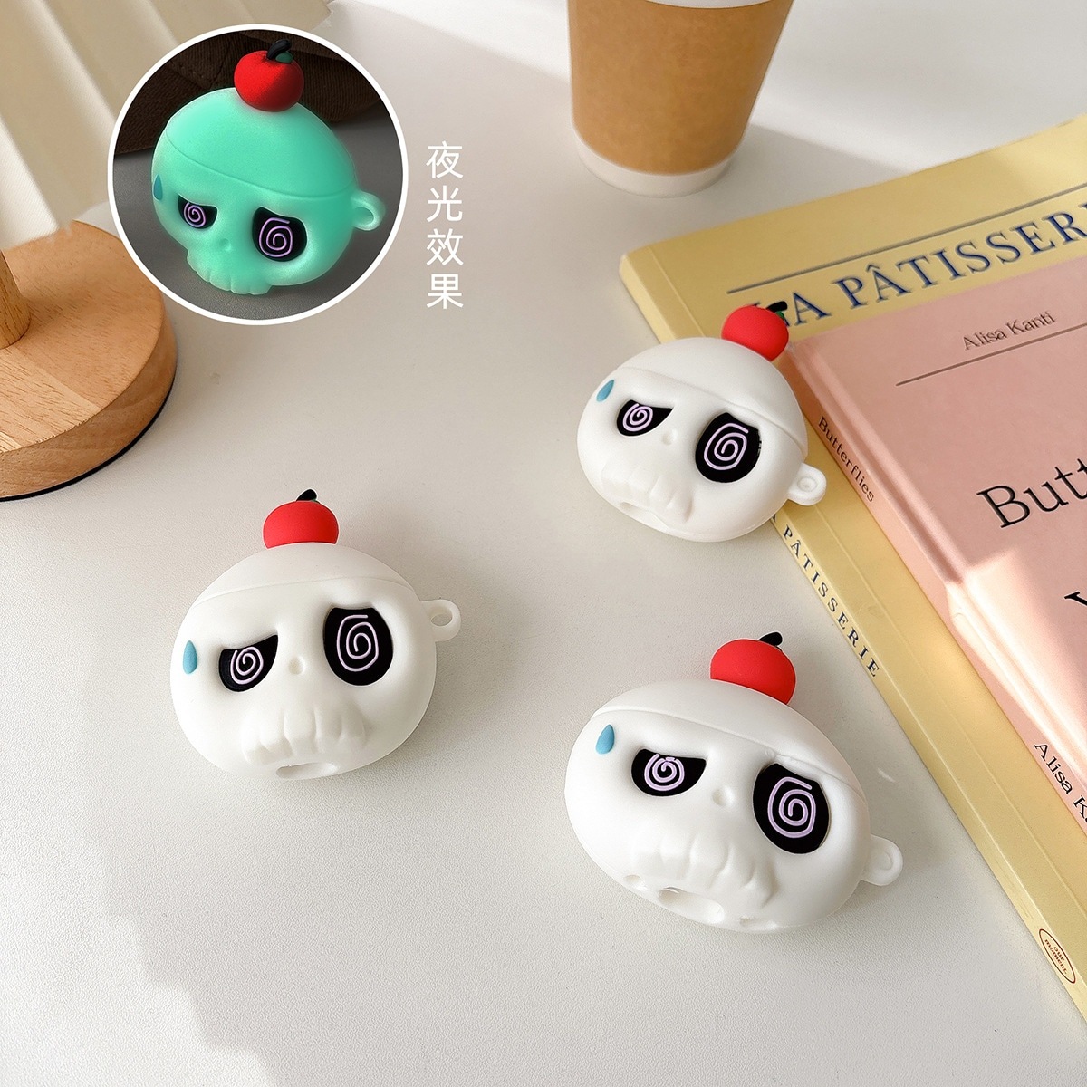 【20点セット】【送料無料】ナイトライトスカルヘッド用airpods pro 2アップルワイヤレスBluetoothヘッドセット1234世代保護ケース