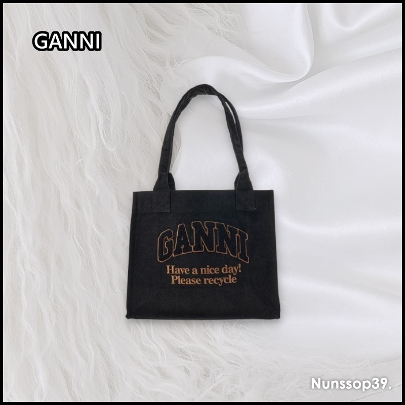 GANNI A6583 099 ロゴ デニム トートバッグ 20,325円