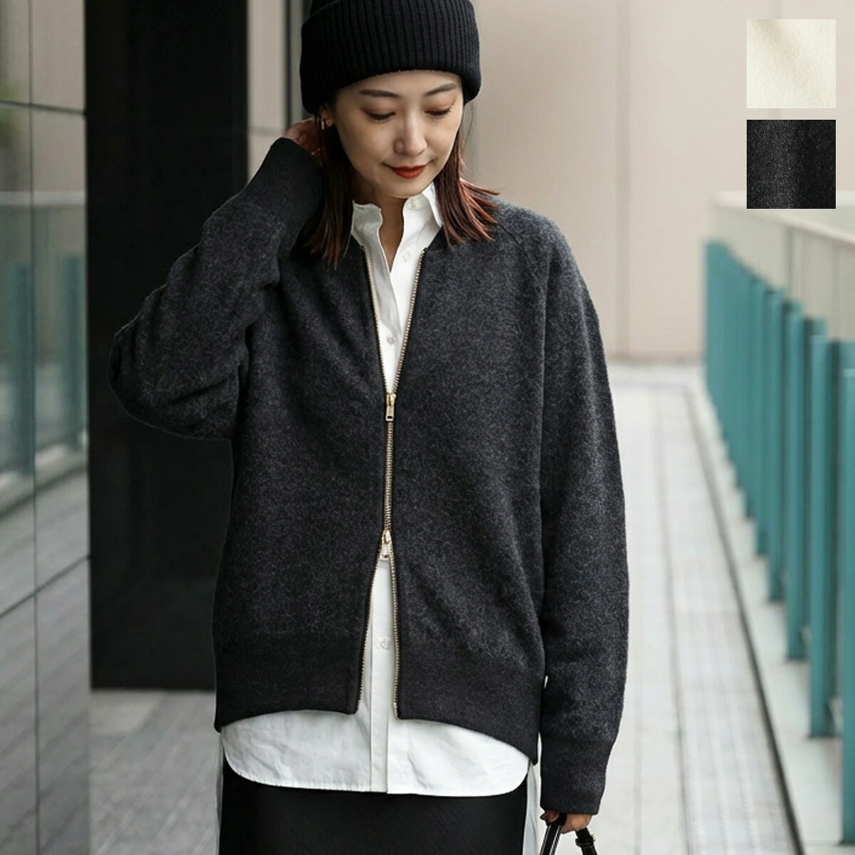 MICA&DEAL マイカ＆ディール ブルゾン 125408341 レディース ニット ジップアップ ウール カラー2色