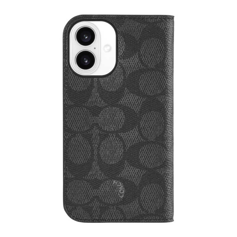 COACH　iPhone 16 Coach Folio Case - Signature Charcoal w/ Recycled　CH054150