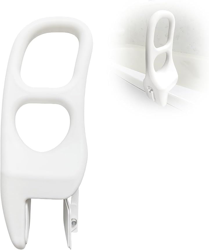 お風呂 手すり 浴槽手すり 入浴介助 介護用品 耐久性 防錆仕様 滑り止め加工 冬でも冷たくない 折り畳み ノブで傷防止 高齢者向け バリアフリー 介護用グッズ 取り付け簡単(ホワイト)