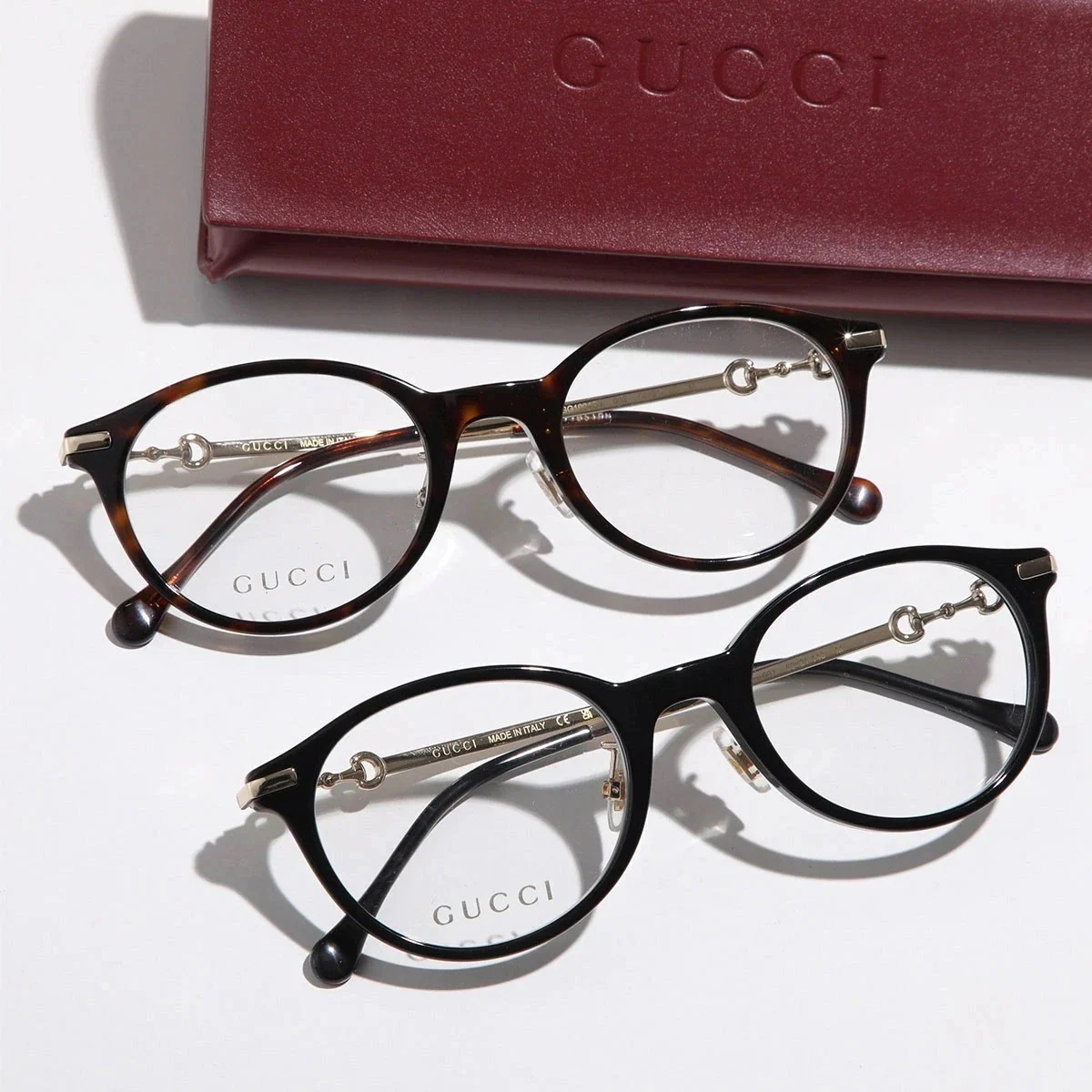 GUCCI グッチ メガネ GG1904OJ レディース ボストン型 ホースビット 黒縁 アイウェア メガネ めがね 眼鏡 伊達メガネ カラー2色