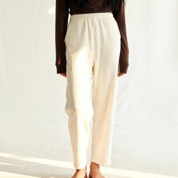 女性 冬 エンボス ミンク 極細糸 ホームウェア パジャマ パンツ NEG2043