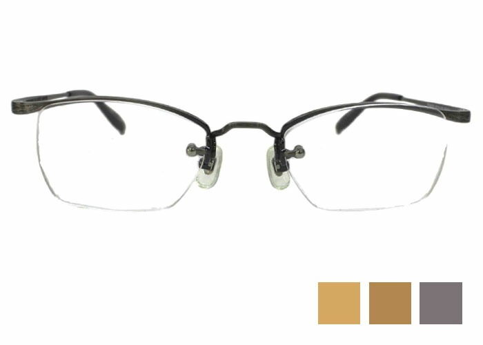 メガネ KH9508 スクエア kh7 ワンポイント 縁なし フチなし リムレス 日本製