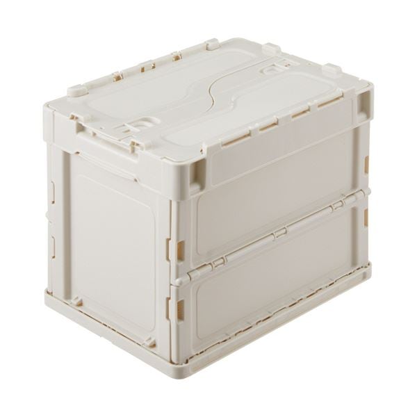 （まとめ） エコンカラーオリコン フタ付き 20L ホワイトグレー 560330WHTSU 1台 [x3セット]