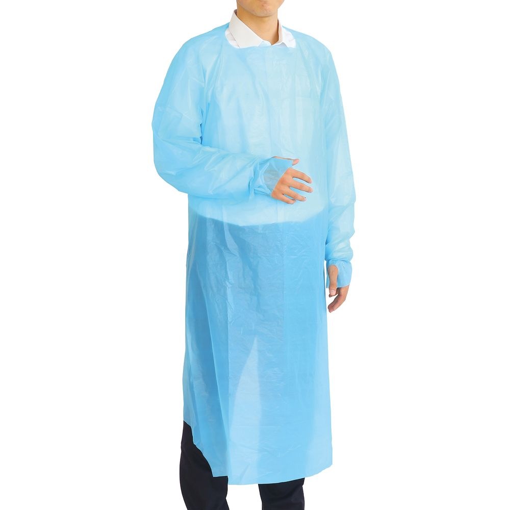 （まとめ買い）袖付ビニールエプロン（10枚組） 51409 [x3セット]