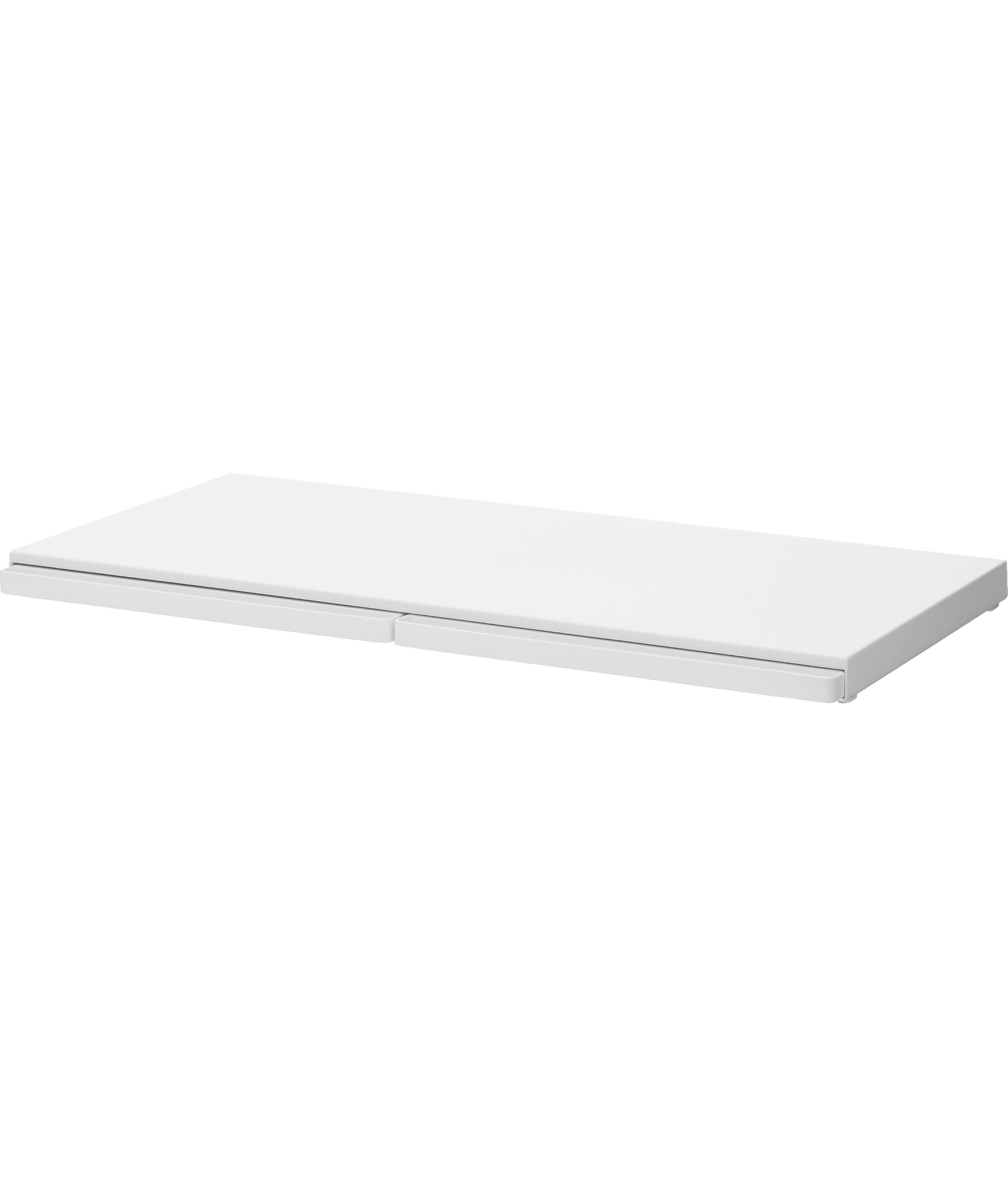 【完成品 ストッパーのみ要取付】 キッチン 家電下 スライドテーブル W80 ホワイト W80×D39.3～64.3×H4cm タワー tower スライド棚 ワイドサイズ ちょい置き 作業スペース