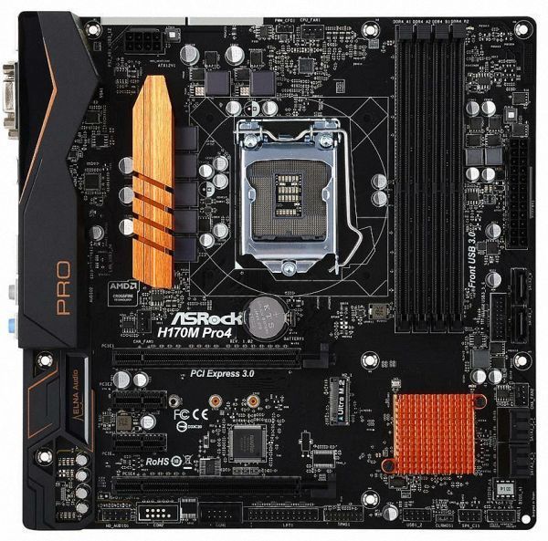 ASRock H170M Pro4 LGA 1151 Intel H170 HDMI SATA 6Gb/s USB 3.0 Micro ATX Intel Motherboard