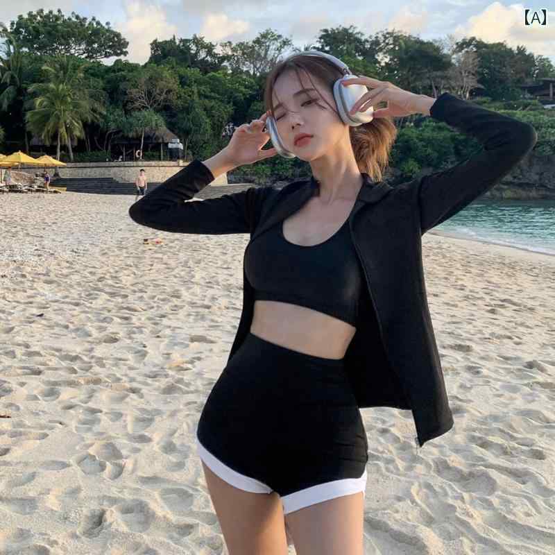 韓国 ウェットスーツ ティブ 水着 暖かい スリム 長袖 女性 サーフ セパレート ラッシュガード 日焼け防止 ダイビング ジッパー ハイウエスト ビキニ