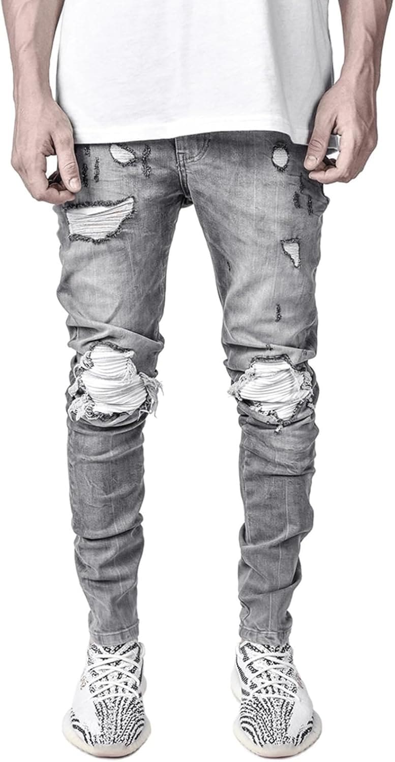 デニムパンツ ジーパン メンズ ダメージ加工 スキニーパンツ 細身 デニム JGTINS 紳士用 ロングパンツ ボトムス 大人 ストリート hiphop系 立体裁断 通気性 快適 しっかり 秋冬 オー