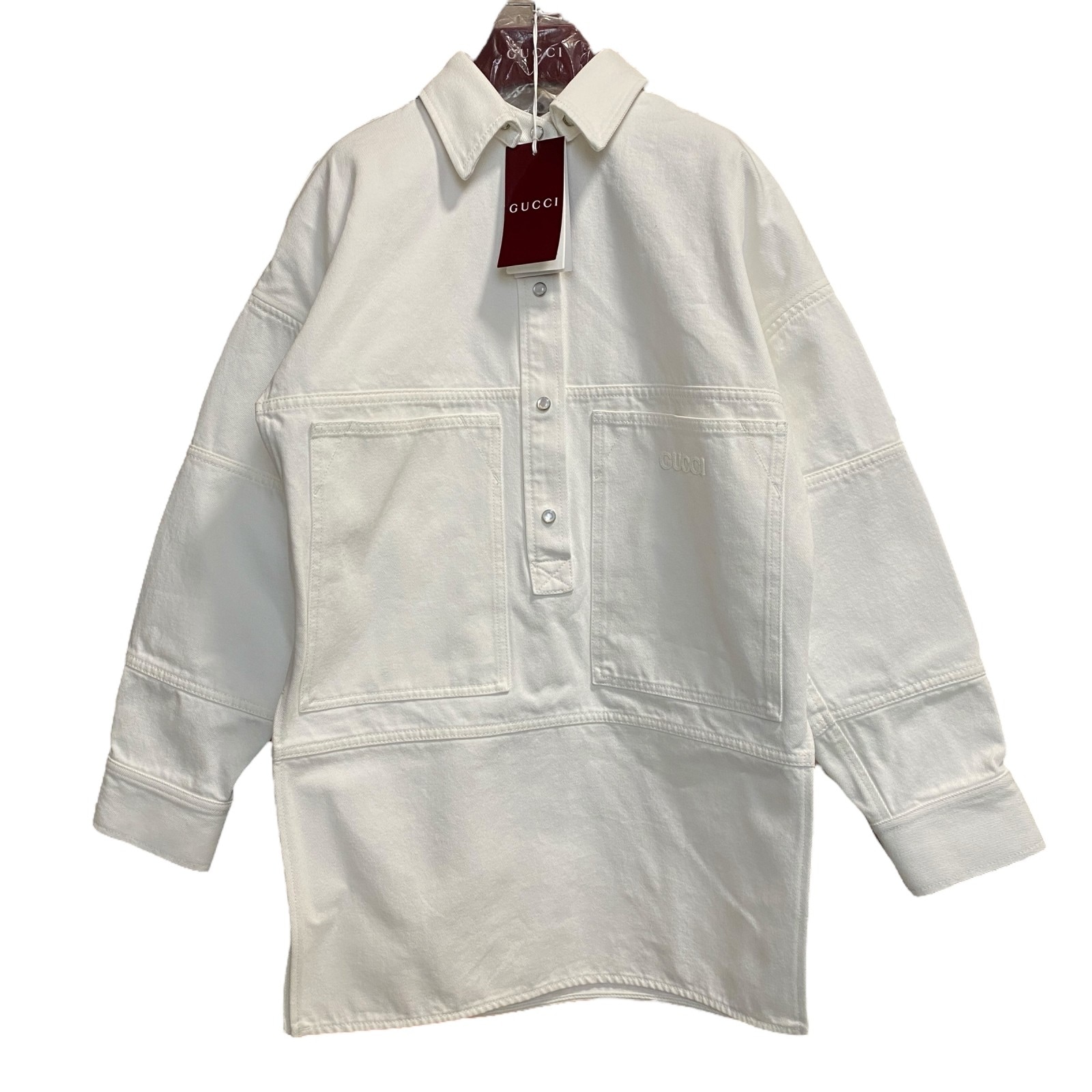 現行モデル 新品 グッチ GUCCI レディース コットン デニムジャケット #40 (165/88Y)